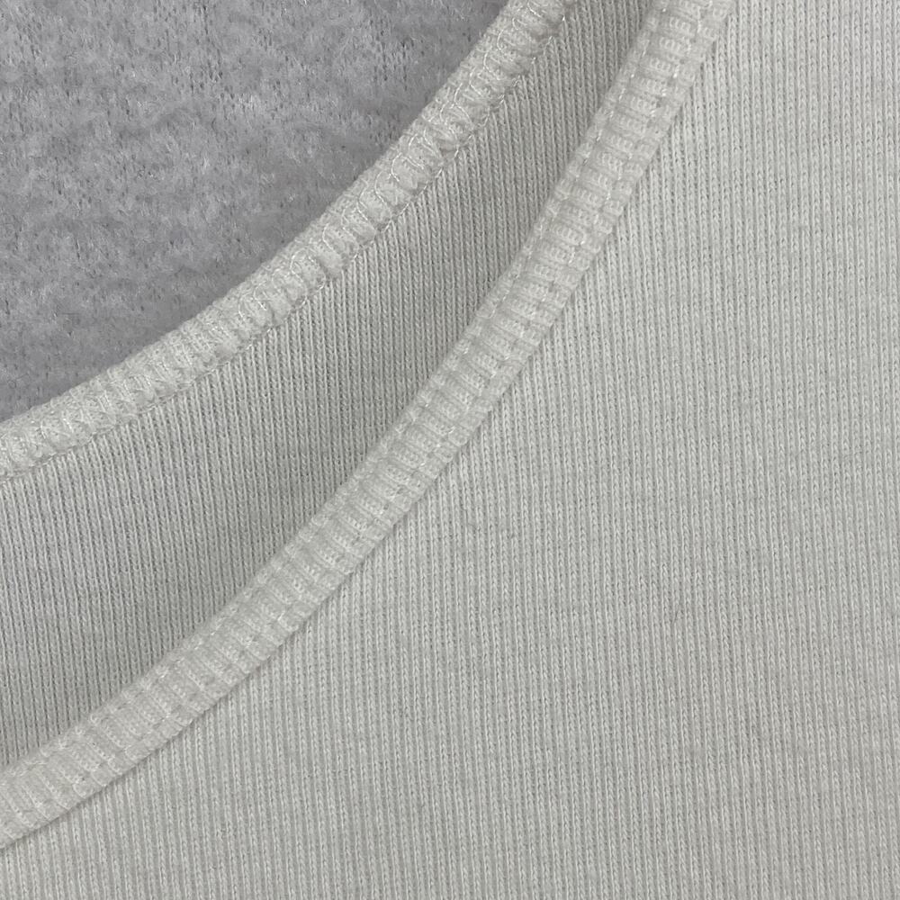 EILEEN FISHER Tank Top L Organic Cotton Ribbed Jersey Cami Slim Scoop Neck White - Picture 6 of 11
